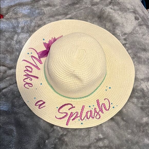Cream Sun Hat with Pink and Purple Accents - Picture 1 of 10